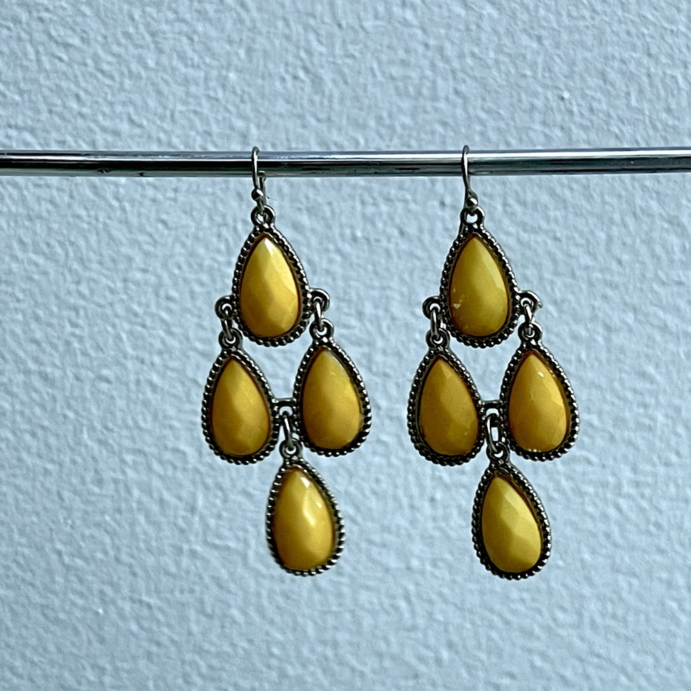 yellow chandelier earrings